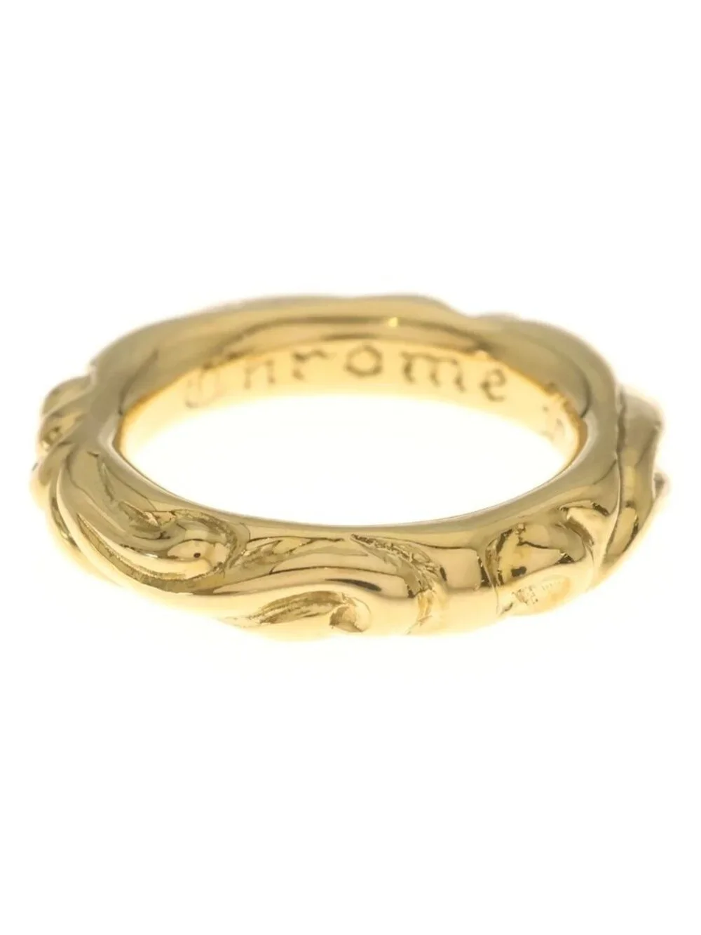 Chrome Hearts 22k Scrl Band Scroll Ring Gold